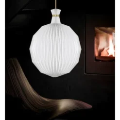 Le Klint The Lantern pendel XL, vit/rostfritt stål 55cm