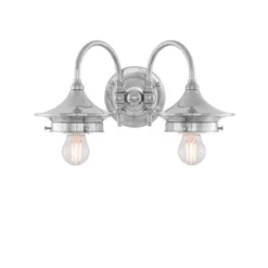 Karlskrona Lampfabrik Tigerstedt Vägglampa IP24, förnicklad mässing