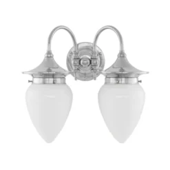 Karlskrona Lampfabrik Tigerstedt vägglampa nickel