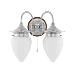 Karlskrona Lampfabrik Tigerstedt vägglampa nickel/brun