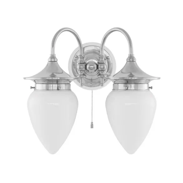 Karlskrona Lampfabrik Tigerstedt vägglampa nickel/vit