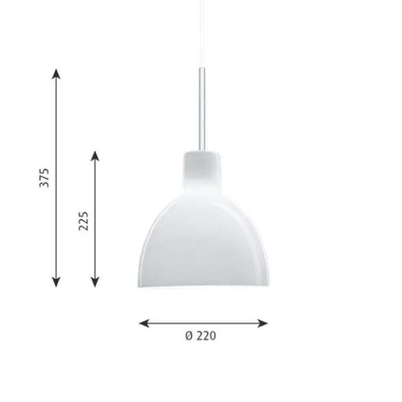 Louis Poulsen Toldbod 220 taklampa, opalglas 22cm