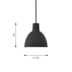 Louis Poulsen Toldbod 170 taklampa, svart 17cm