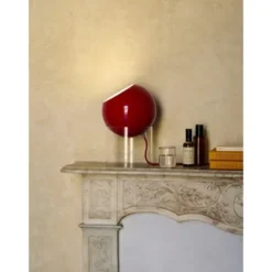 &tradition Topan Bordslampa VP13 Clear acrylic base Vermilion Red