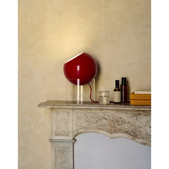 &tradition Topan Bordslampa VP13 Clear acrylic base Vermilion Red