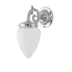 Karlskrona Lampfabrik Topelius Vägglampa IP24, förnicklad mässing