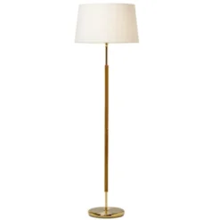 Armaturhantverk Tullgarn golvlampa, mässing/ek 130cm
