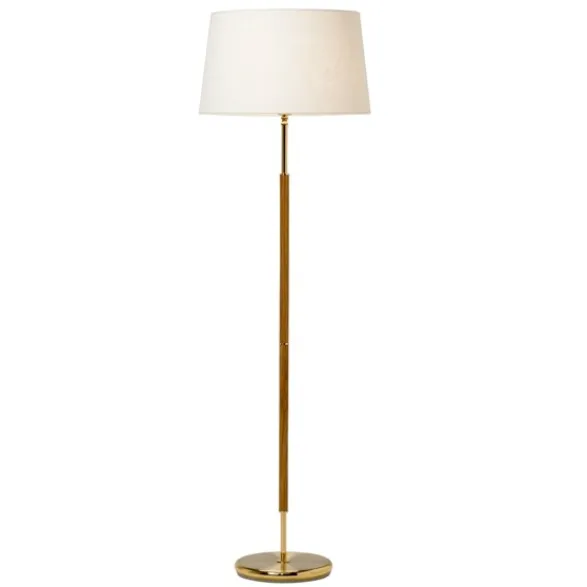 Armaturhantverk Tullgarn golvlampa, mässing/ek 130cm