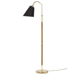 Armaturhantverk Tullgarn golvlampa, mässing/ek 145cm