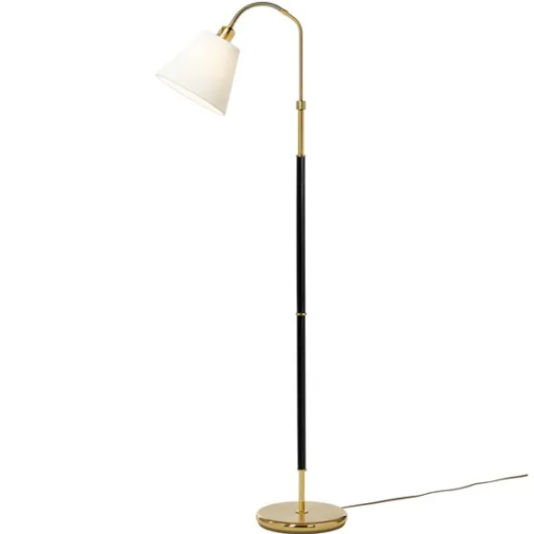 Armaturhantverk Tullgarn golvlampa, mässing/svart 145cm