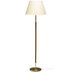 Armaturhantverk Tullgarn golvlampa, mässing/valnöt 130cm