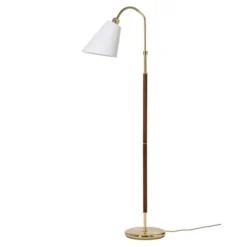 Armaturhantverk Tullgarn golvlampa, mässing/valnöt 145cm