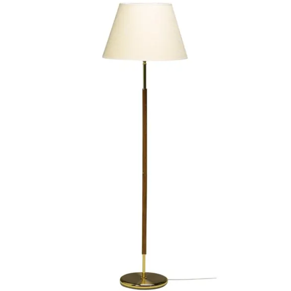 Armaturhantverk Tullgarn golvlampa, mässing/valnöt 130cm