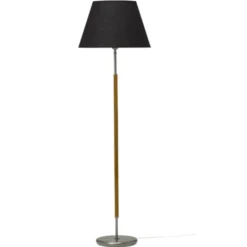 Armaturhantverk Tullgarn golvlampa, råjärn/ek 130cm