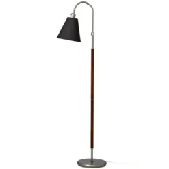 Armaturhantverk Tullgarn golvlampa, råjärn/valnöt 145cm
