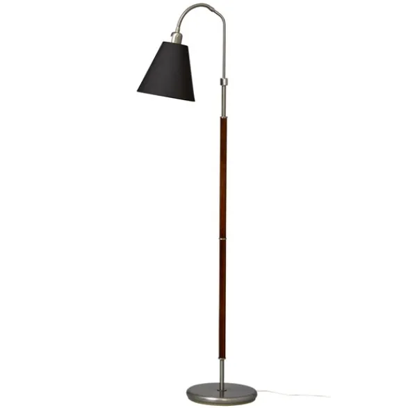 Armaturhantverk Tullgarn golvlampa, råjärn/valnöt 145cm