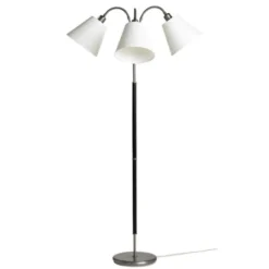Armaturhantverk Tullgarn golvlampa trearmad, råjärn/svart 145cm