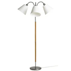 Armaturhantverk Tullgarn golvlampa trearmad, råjärn/ek 145cm