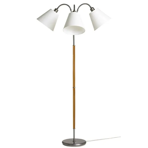Armaturhantverk Tullgarn golvlampa trearmad, råjärn/ek 145cm