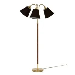 Armaturhantverk Tullgarn golvlampa trearmad, mässing/valnöt 145cm