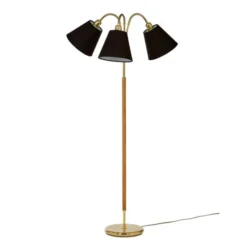 Armaturhantverk Tullgarn golvlampa trearmad, mässing/ek 145cm