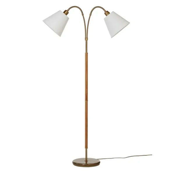 Armaturhantverk Tullgarn golvlampa tvåarmad, oxid/ek 145cm