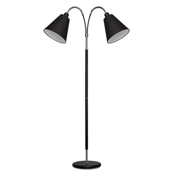 Armaturhantverk Tullgarn Golvlampa tvåarmad, svart 145cm