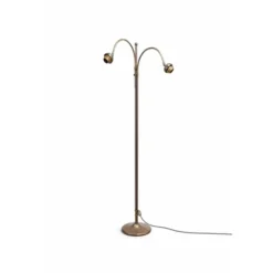 Vintage by Bright 1-2-3 Twin Brass Golvlampa – Böjda Armar