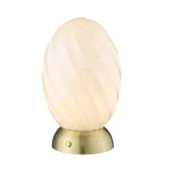 Halo Design Twist Oval Bordlampa Opal 1 X G9 Antik Messing