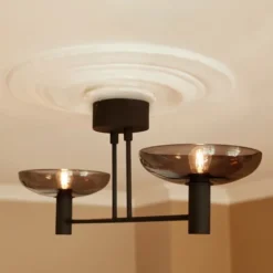 Co Bankeryd Ufo Long plafond, svart/rökgrå