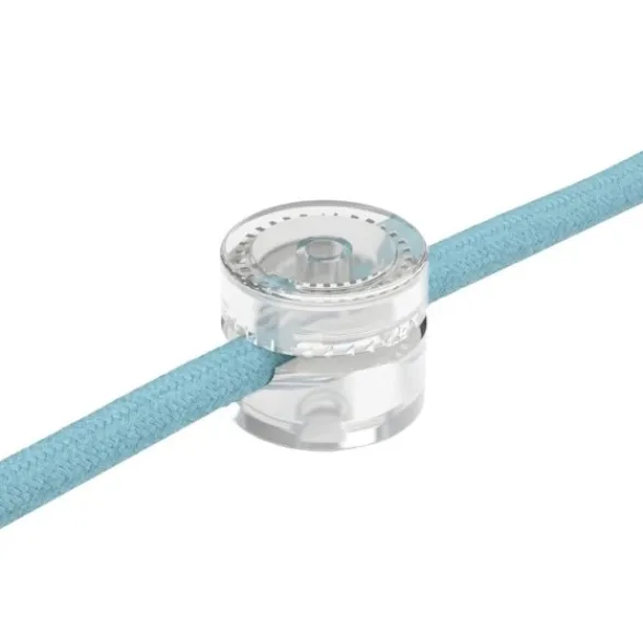 Creative cables Universell vägg kabelklammer för textilkabel Transparent 2-pack