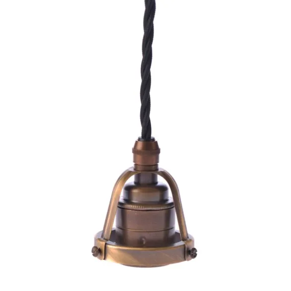 Texa Design Upphäng 116 antik/E27antik 2,5m svart tvinnad kabel