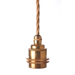 Texa Design Upphäng E27 gäng. 2 ringar mäss 2,5m guld tvinnad kabel