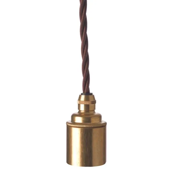 Texa Design Upphäng E27 slät lamph. mäss 2,5m brun tvinnad kabel