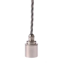 Texa Design Upphäng E27 slät lamph. nickel 2,5m grå tvinnad kabel