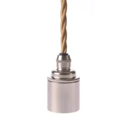Texa Design Upphäng E27 slät lamph. nickel 2,5m guld tvinnad kabel