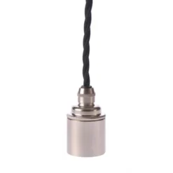 Texa Design Upphäng E27 slät lamph. nickel 2,5m svart tvinnad kabel