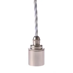 Texa Design Upphäng E27 slät lamph. nickel 2,5m vit tvinnad kabel