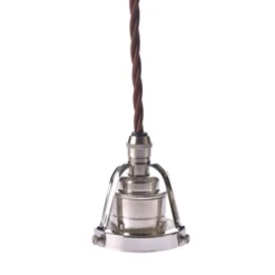 Texa Design Upphäng 116 nickel/E27 nickel 2,5m brun tvinnad kabel