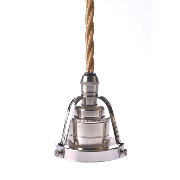 Texa Design Upphäng 116 nickel/E27 nickel 2,5m guld tvinnad kabel