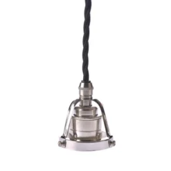 Texa Design Upphäng 116 nickel/E27 nickel 2,5m svart tvinnad kabel