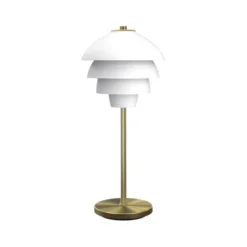 Belid Valencia bordslampa flat vit/mässing