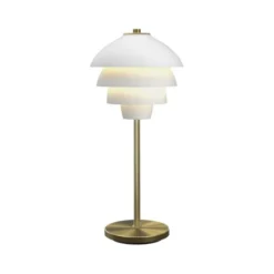 Belid Valencia bordslampa flat vit/mässing