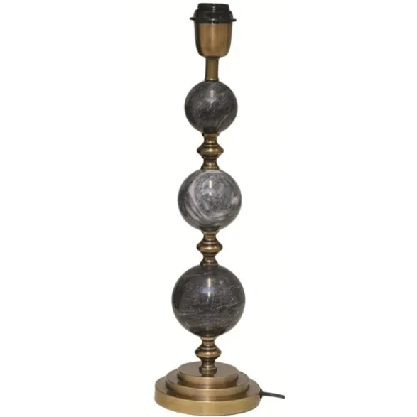 Hallbergs Belysning Verona Lampfot Svart marmor/antik mässin 13cm
