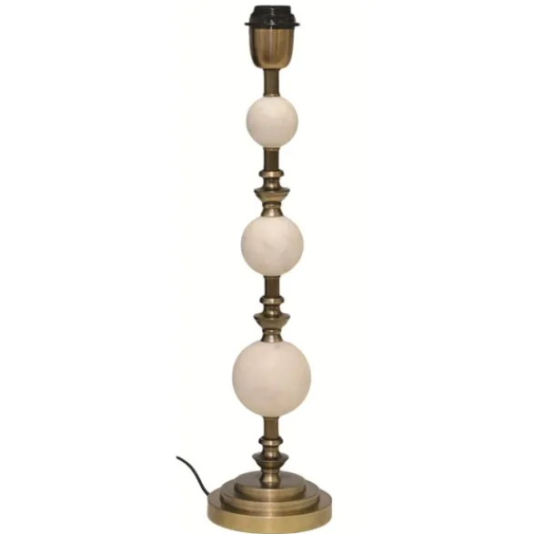 Hallbergs Belysning Verona Lampfot Vit marmor/antik mässing 13cm