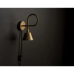 Konsthantverk Vägglampa Loop 1-Låg Råmäss Ned