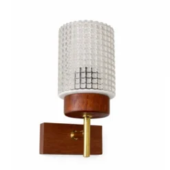 Vintage by Bright 1-2-3 Vägglampa teak/glas x2