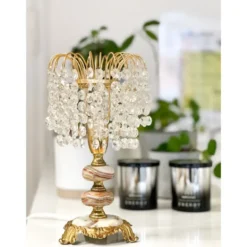 Vintage by Bright 1-2-3 Vintage bordslampa med kristallskärm