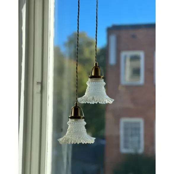 Vintage by Bright 1-2-3 Vintage fönsterlampa, mässing/frostat glas