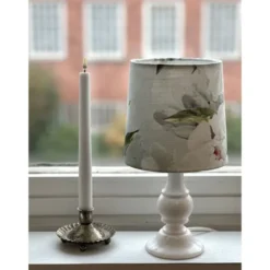 Vintage by Bright 1-2-3 Vintage lampfot, vit marmor